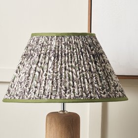 Gisella Green Floral Design Mushroom Pleat Empire Lampshade
