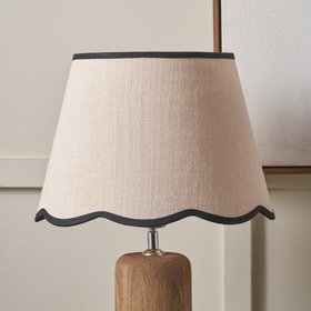Liana Cream Jute Scalloped Edge Tapered Lampshade with Contrast Binding