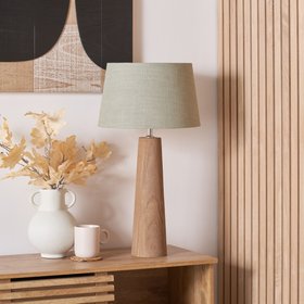 Alisha Natural Conical Wood Table Lamp Base