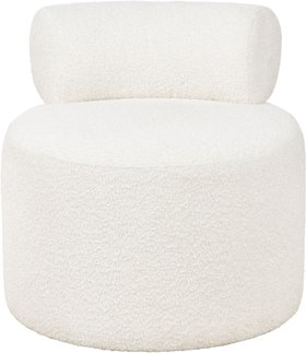 Valero White Boucle Accent Chair