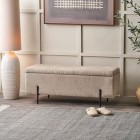 Capizzi Taupe Teddy Storage Bench