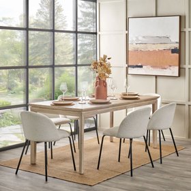 Giovanna White Sand Acacia Wood Dining Table
