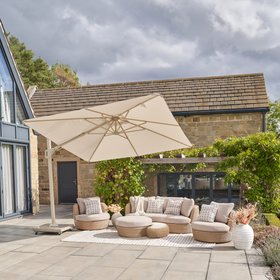 Platinum Nexus 3m Champagne and Sandstone Square Parasol