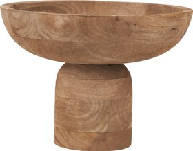 Vara Natural Handcarved Mango Wood Bowl with Raised Base