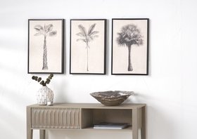 Arbre Natural and Black Tree Canvases with Black Frames S/3