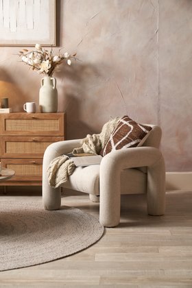 Arezzo White Fabric Chair
