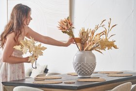 Natural Apricot Dried Flower 5 Stem Bunch