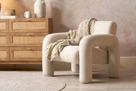 Arezzo White Fabric Chair