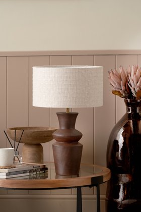 Rhett Dark Brown Sculptural Terracotta Table Lamp