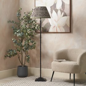 Kori Black Ribbed Slim Floor Lamp Base
