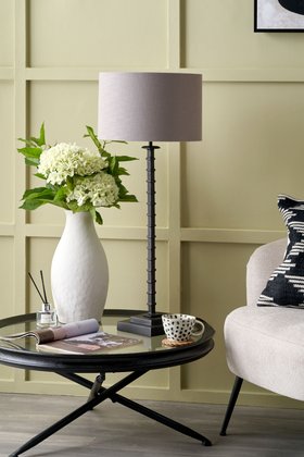 Kori Black Ribbed Slim Table Lamp Base