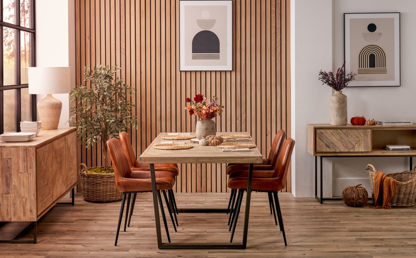 Armando Vintage Brown Leather Retro Dining Chair