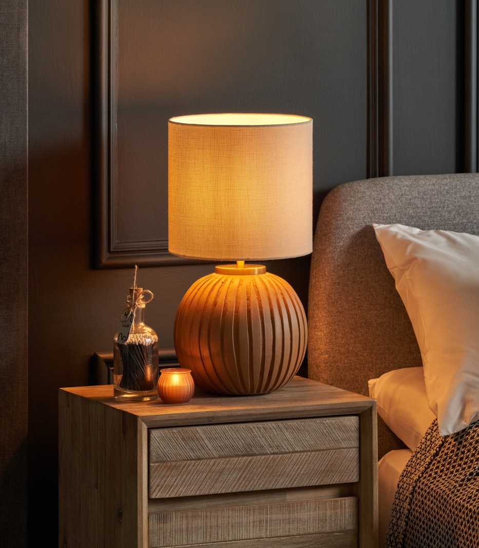 Erica Natural Textured Terracotta Ball Table Lamp