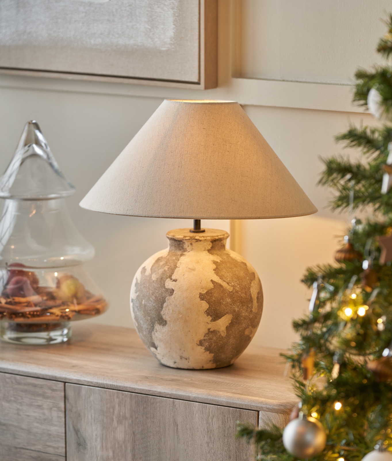 Lilia Tall Antique Finish Stoneware Table Lamp Base
