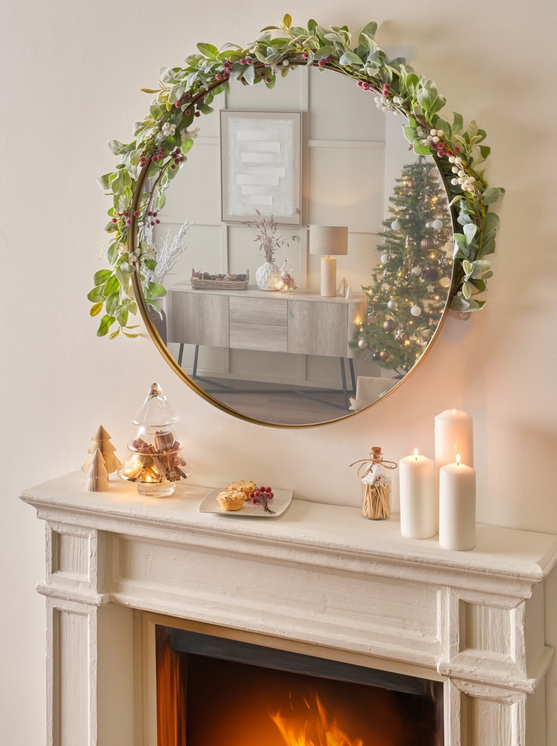 Koa Gold Slim Frame Round Wall Mirror Large