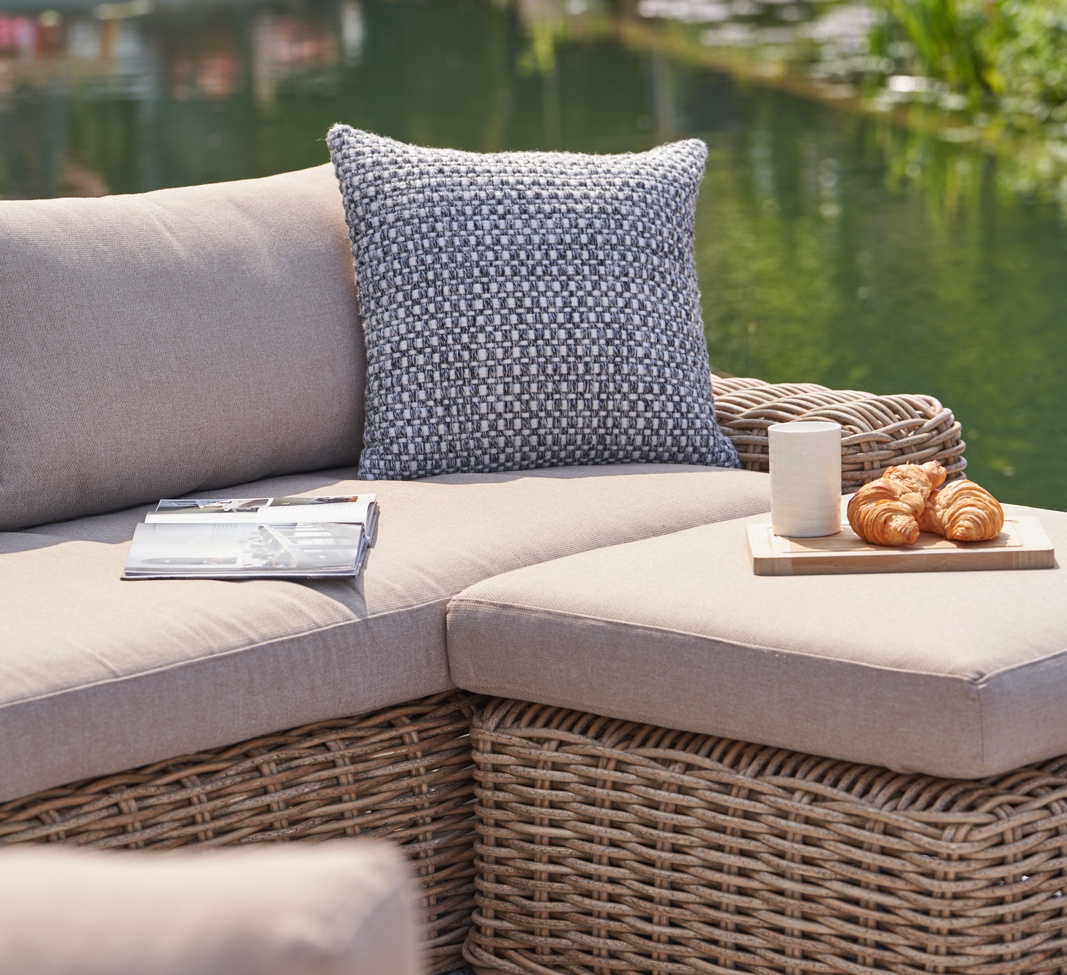 Indoor Outdoor Recycled Graphite Basket Weave Design Scatter Cushion