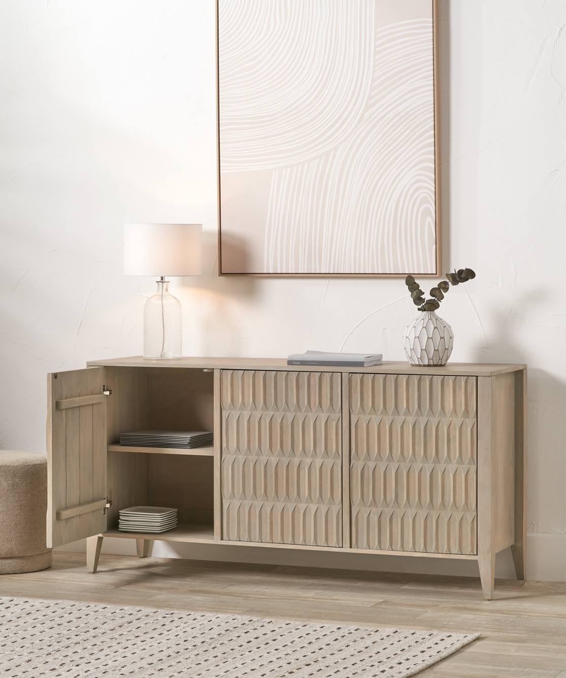 Pai Light Grey Mango Wood Sideboard