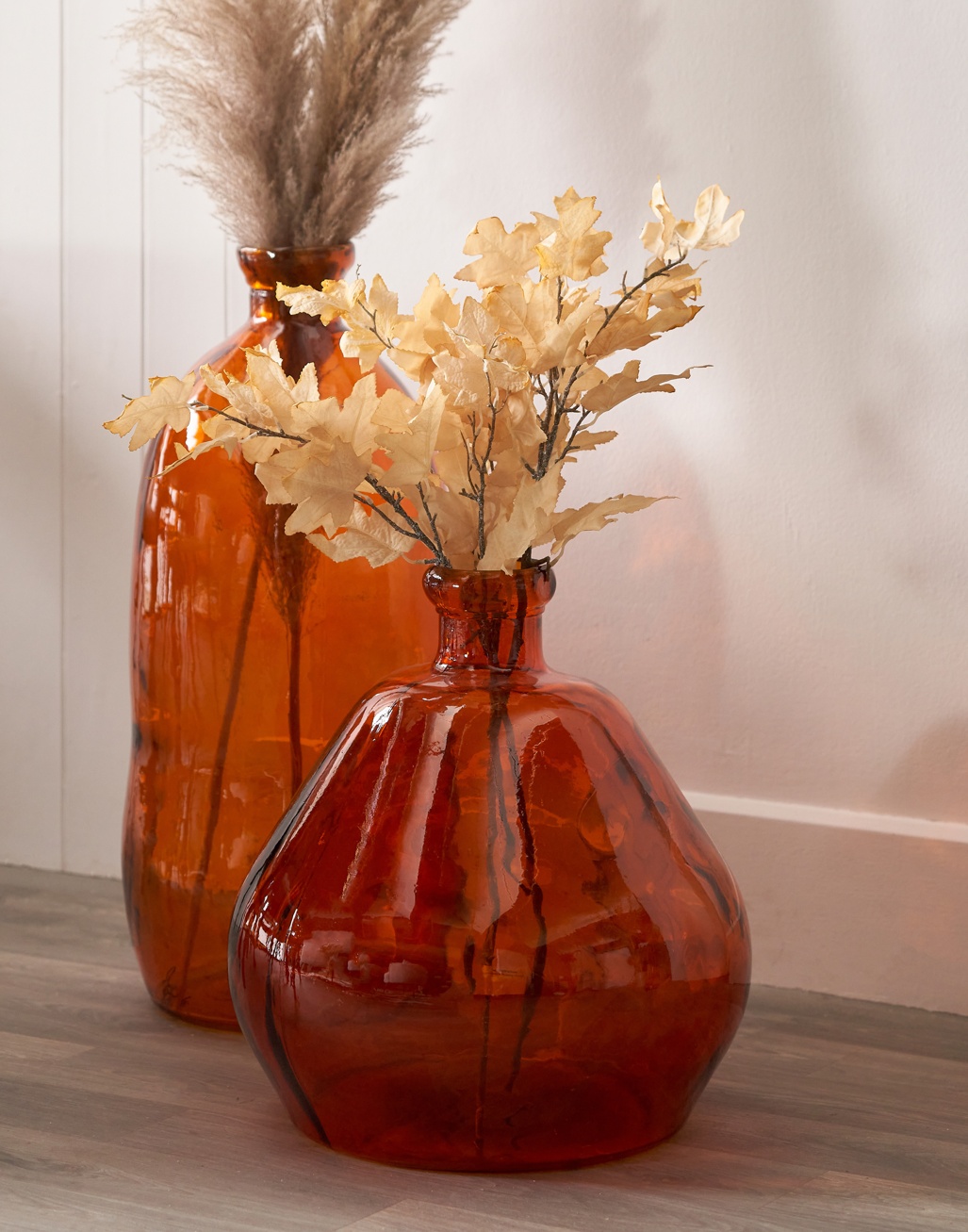 Lucia Orange Organic Shaped Recycled Glass Vase