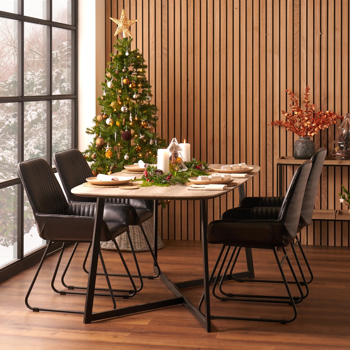 Newark Grey and Black Dining Table