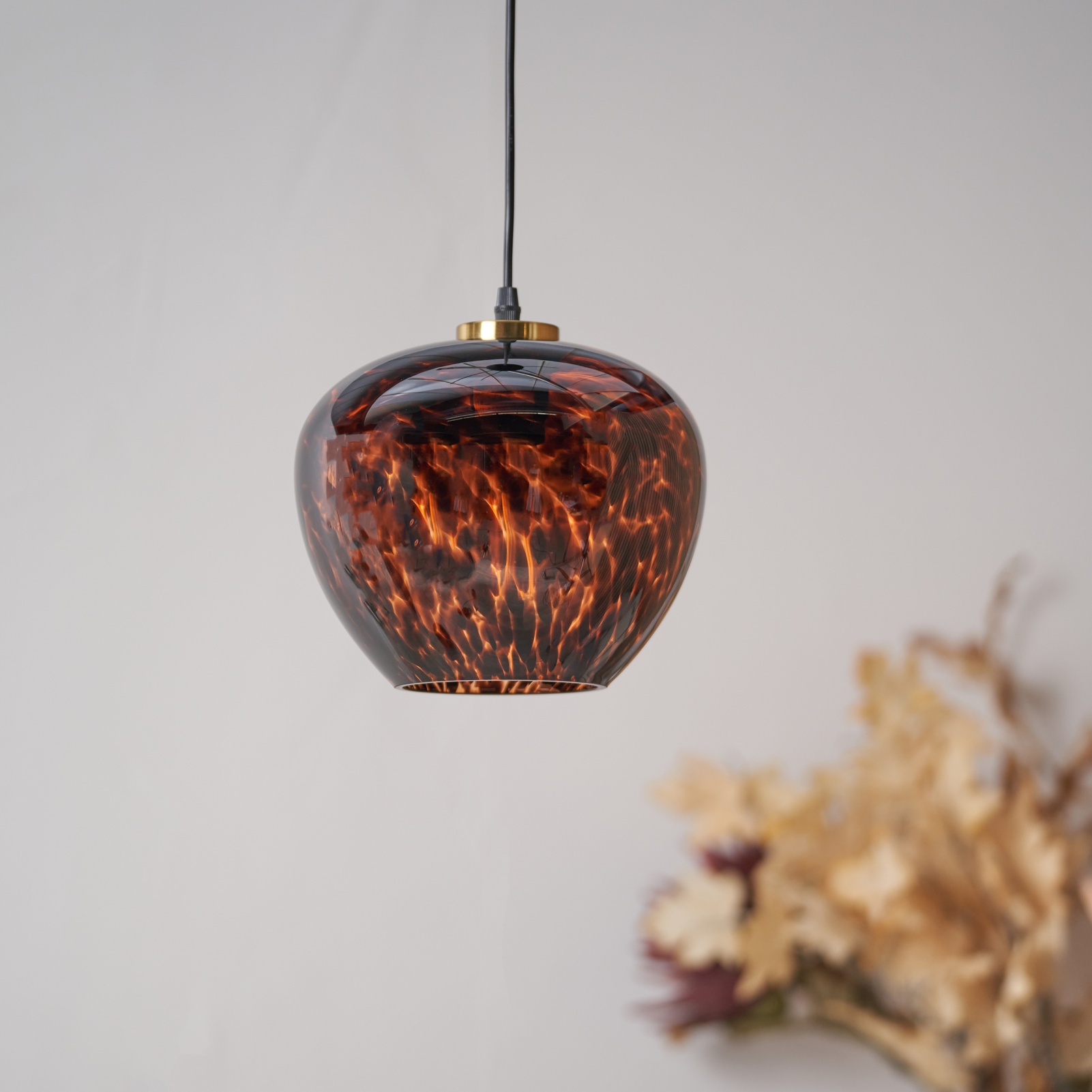 Levi Tortoiseshell Glass Pendant
