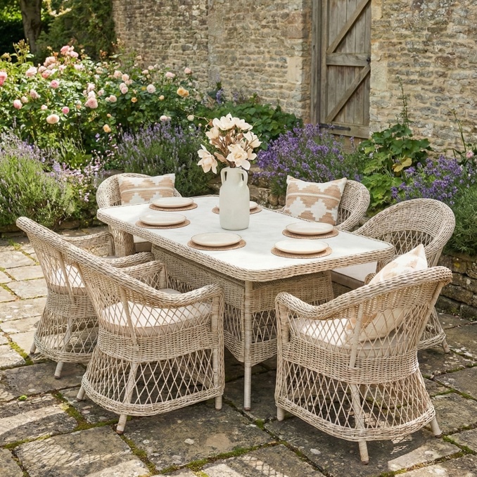 Palmi Woven Outdoor 6 Seater Dining Set