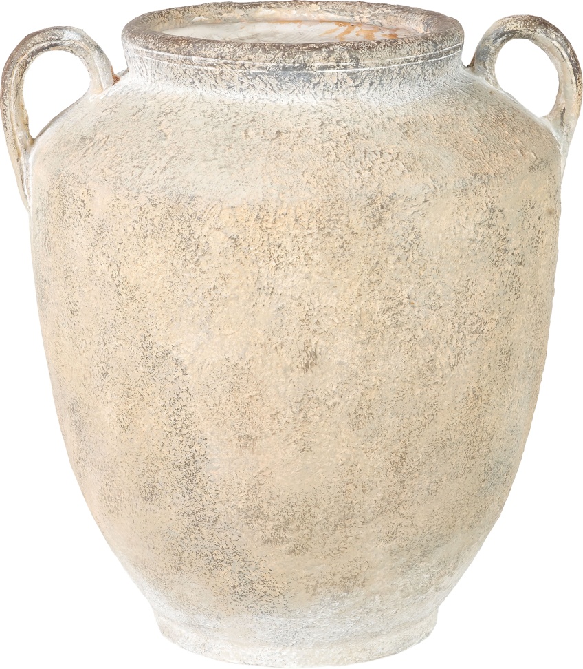 Beatrix Natural Textured Fibrestone Decorative Vase with Handles