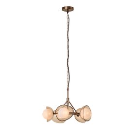 Industville, Dulwich Glass Layered Chandelier Light 20 Inch Mocha Bronze, £499