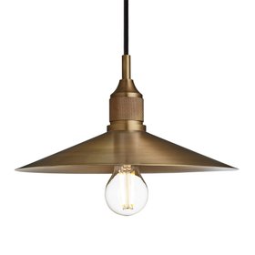 Industville, Noho Slope Pendant Light   12 Inch    Brass   Brass Holder