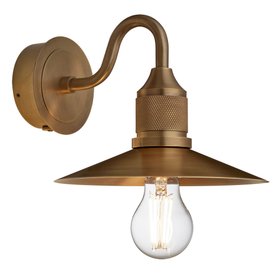 Industville, Noho Slope Swan Neck Wall Light   8 Inch    Brass   Brass Holder