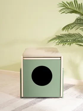 Poop Nest Green With Cat Bed.JPG