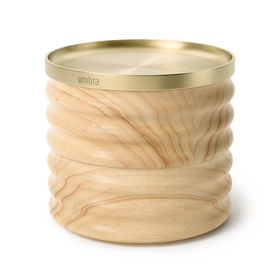 Tesora Wood Storage Box, Natural / Brass