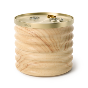 Tesora Wood Storage Box, Natural / Brass