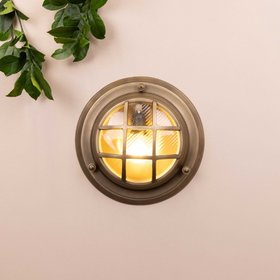 Looe Bulk Head Round Lantern - Brass (Copy)