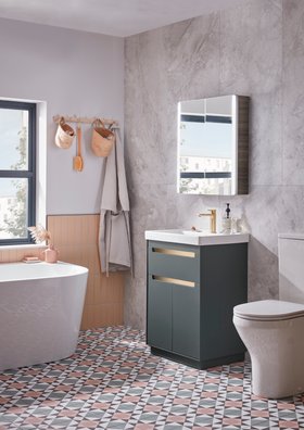 Render 600 English Walnut Cabinet Lifestyle