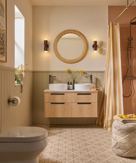 Platform 500 Fluted Wall Mounted Vanity Unit - Swiss Oak - Fiona Duke's Interior Design Challenge