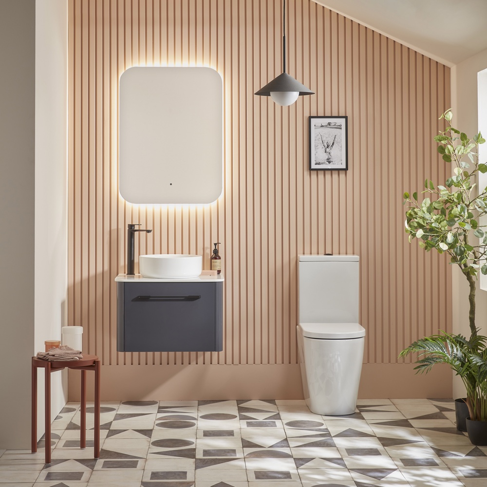 Contour 600 Wall Mounted Vanity Unit with Drawer - Gloss Anthracite