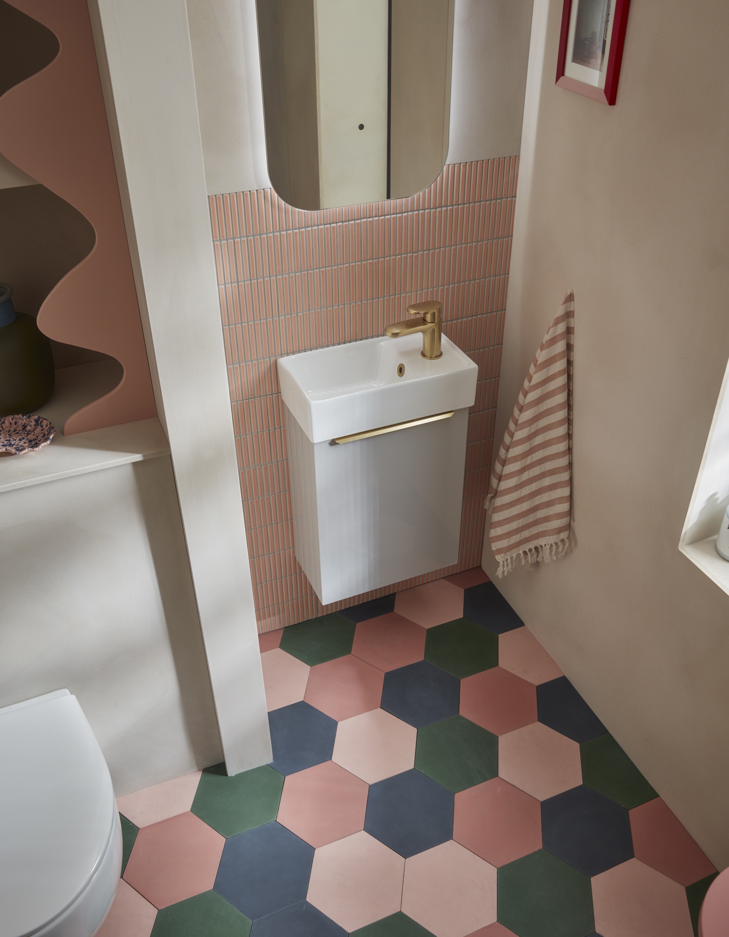 Alto 400 Wall Mounted Cloakroom Vanity Unit - Light Grey