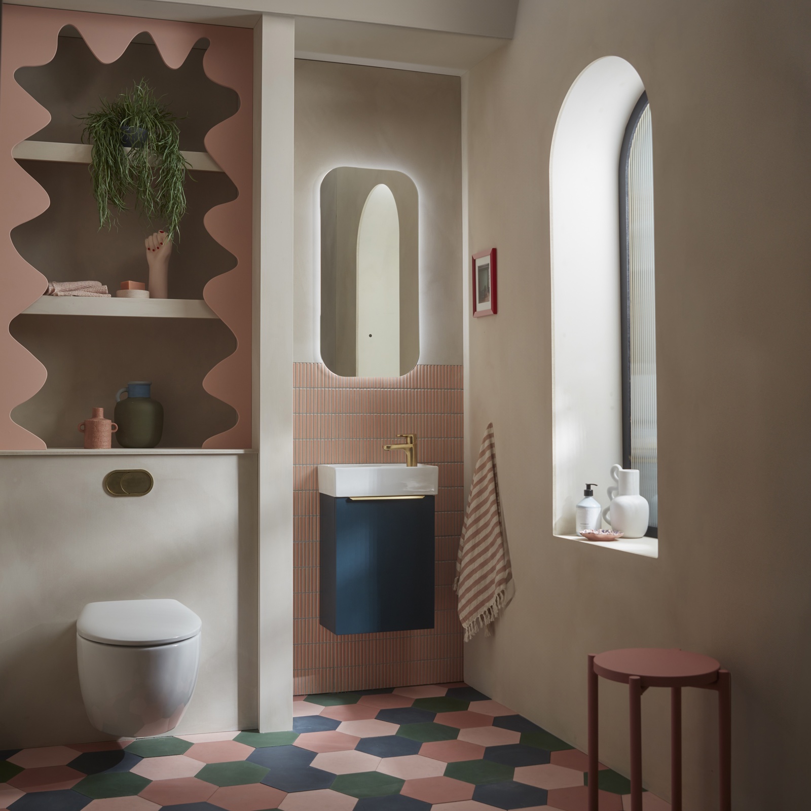 Alto 400 Wall Mounted Cloakroom Vanity Unit - Matt Dark Blue