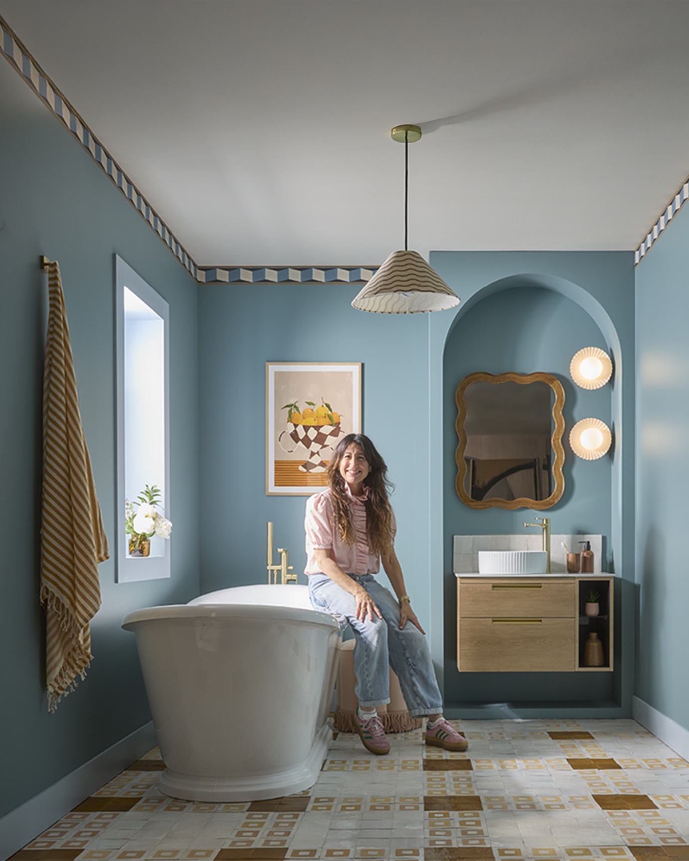 Platform 700 Wall Mounted Vanity Unit - Swiss Oak - Emma Gurner's Interior Design Challenge