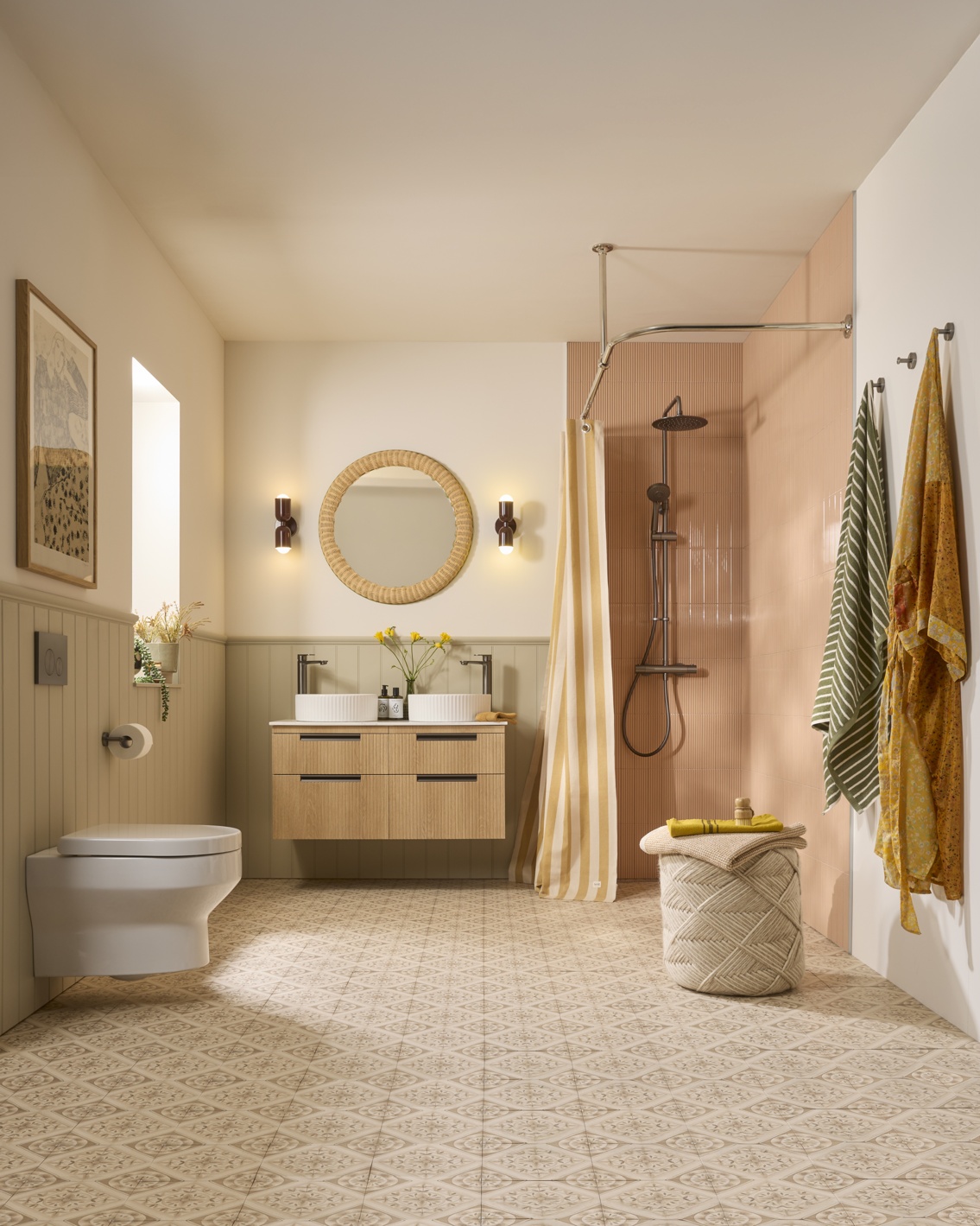 Platform 500 Fluted Wall Mounted Vanity Unit - Swiss Oak - Fiona Duke's Interior Design Challenge