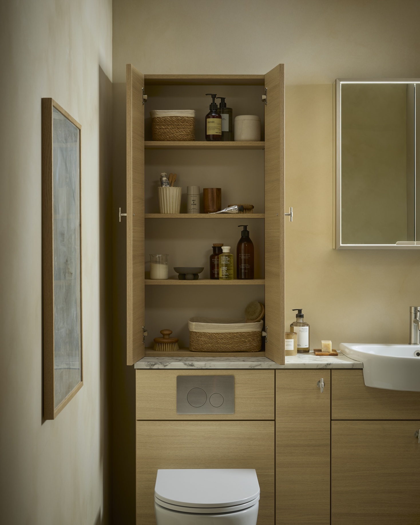 Muse S Oak 500 Countertop Unit Doors Open 23178