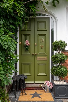 Green Front Door Victorian House