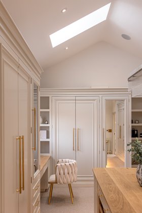 Luxury Neutral Dressing Room with Brass Details
