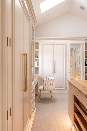 Luxury Neutral Dressing Room With Brass Details