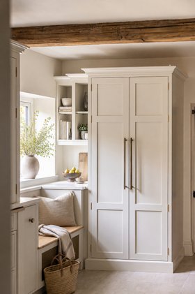 Neutral Boot Room With Brass Handles