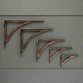 Ironbridge Aged Brass Shelf Brackets | 4.5/6/7/8/10"