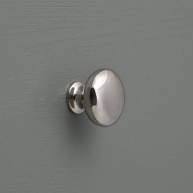 Classic Polished Nickel Cupboard Handles - Mushroom Knob 30mm