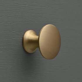 Classic Brushed Satin Brass Cupboard Handles | Lacquered - 20mm Classic Knob