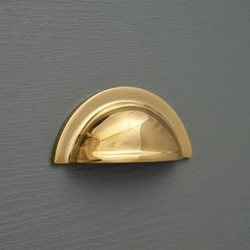 Shropshire Polished Brass Cupboard Handles - Round Cup Pull