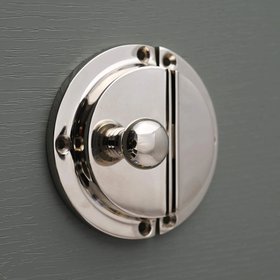 Shropshire Polished Nickel Cupboard Handles - Large Round Turn Latch